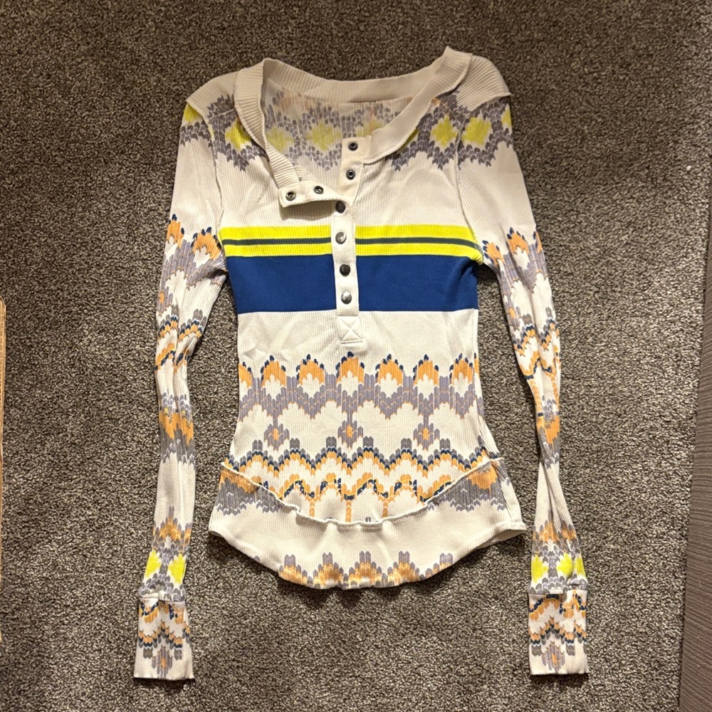 FP Movement by Free People Patterned Button Down Shirt